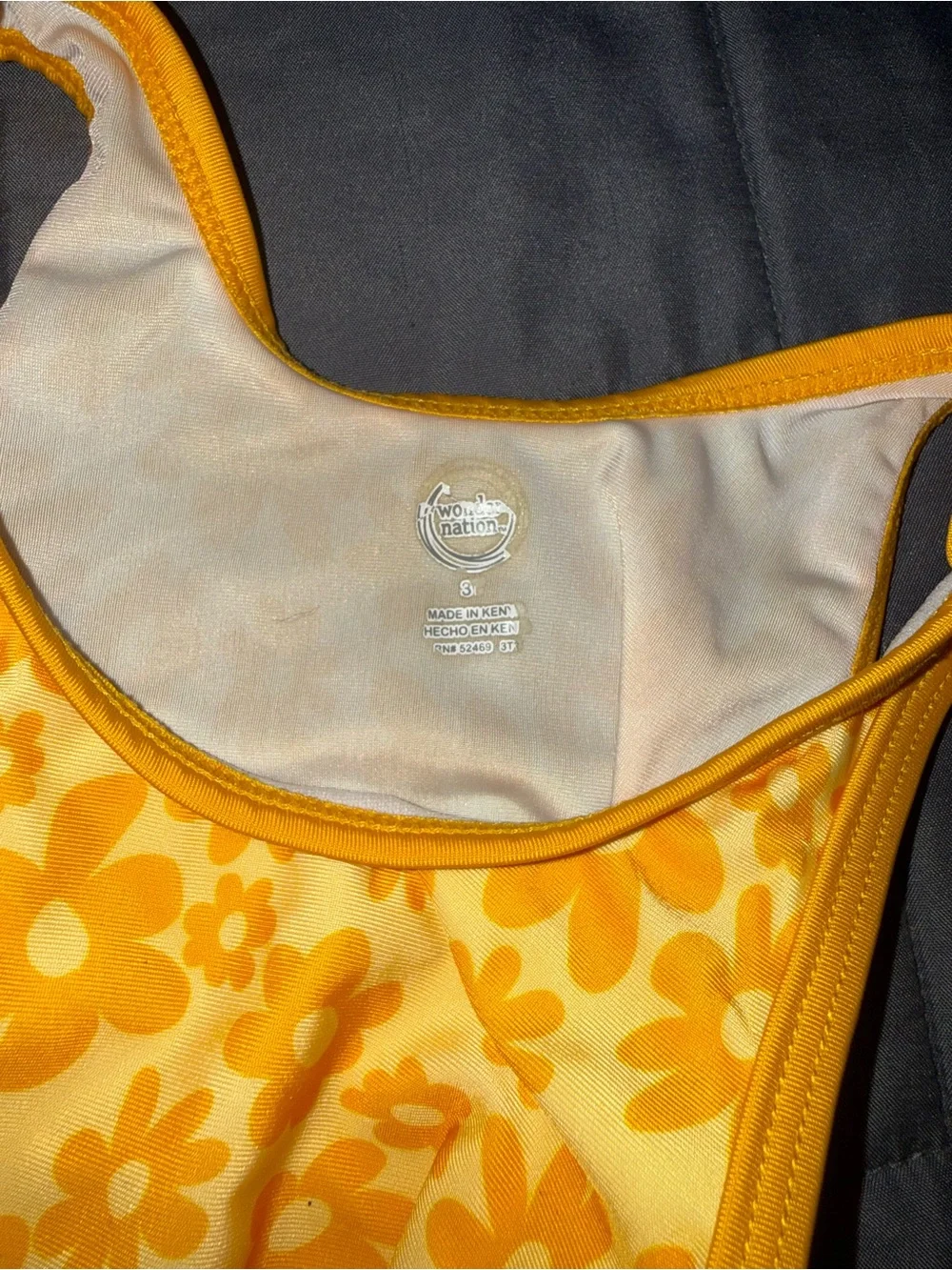 wonder nation Yellow Floral Tankini Bikini Set